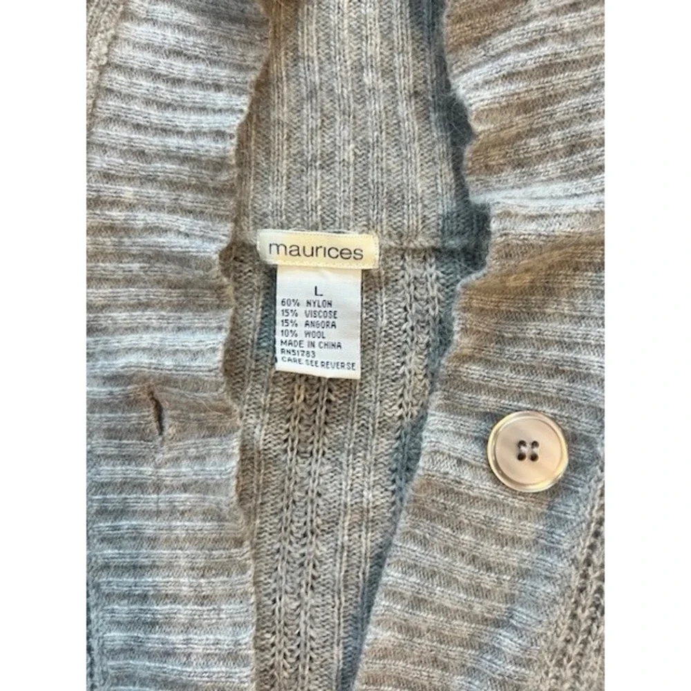 Women's Gray Maurices Button Up Cardigan‎ Sweater Size L